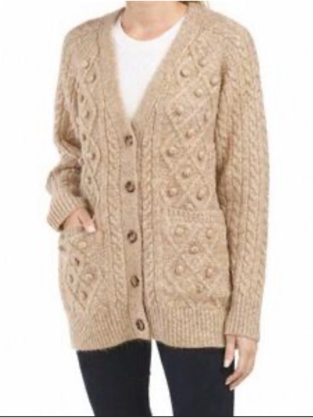 NWT Cupcakes & Cashmere Chunky Knit Cardigan - Tan